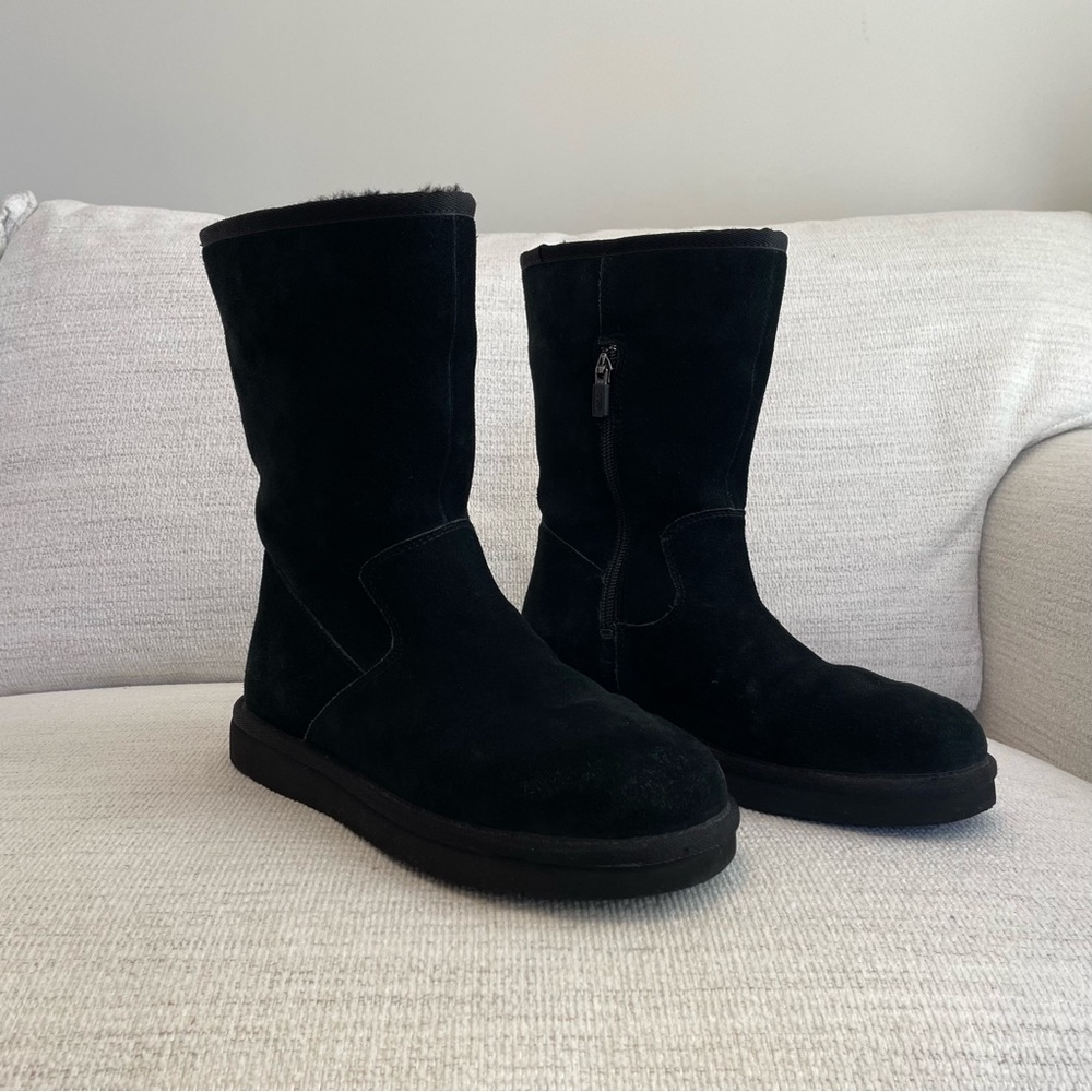 UGG Classic Black Boots with Side Zipper